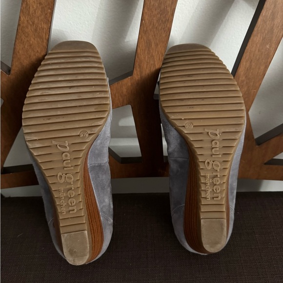 Paul Green sky blue suede wedges with bow tie 5.5 - Picture 5 of 12